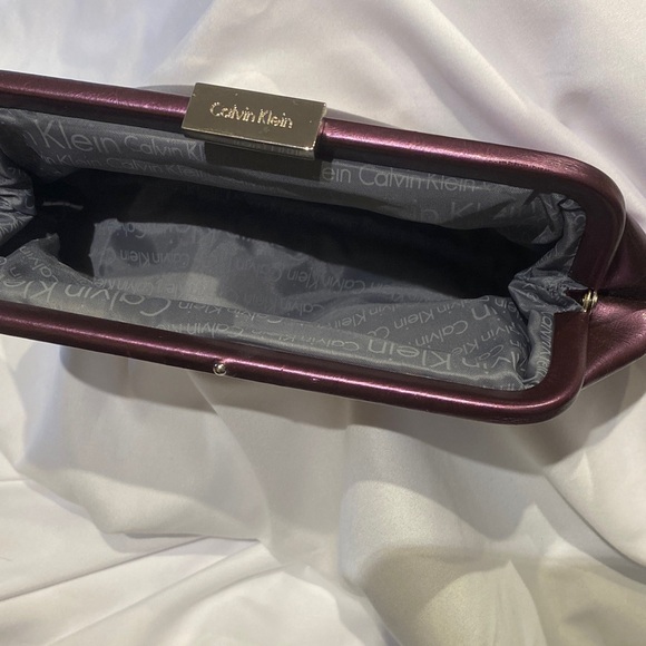 Calvin Klein Metallic Purple Clutch - Picture 2 of 3